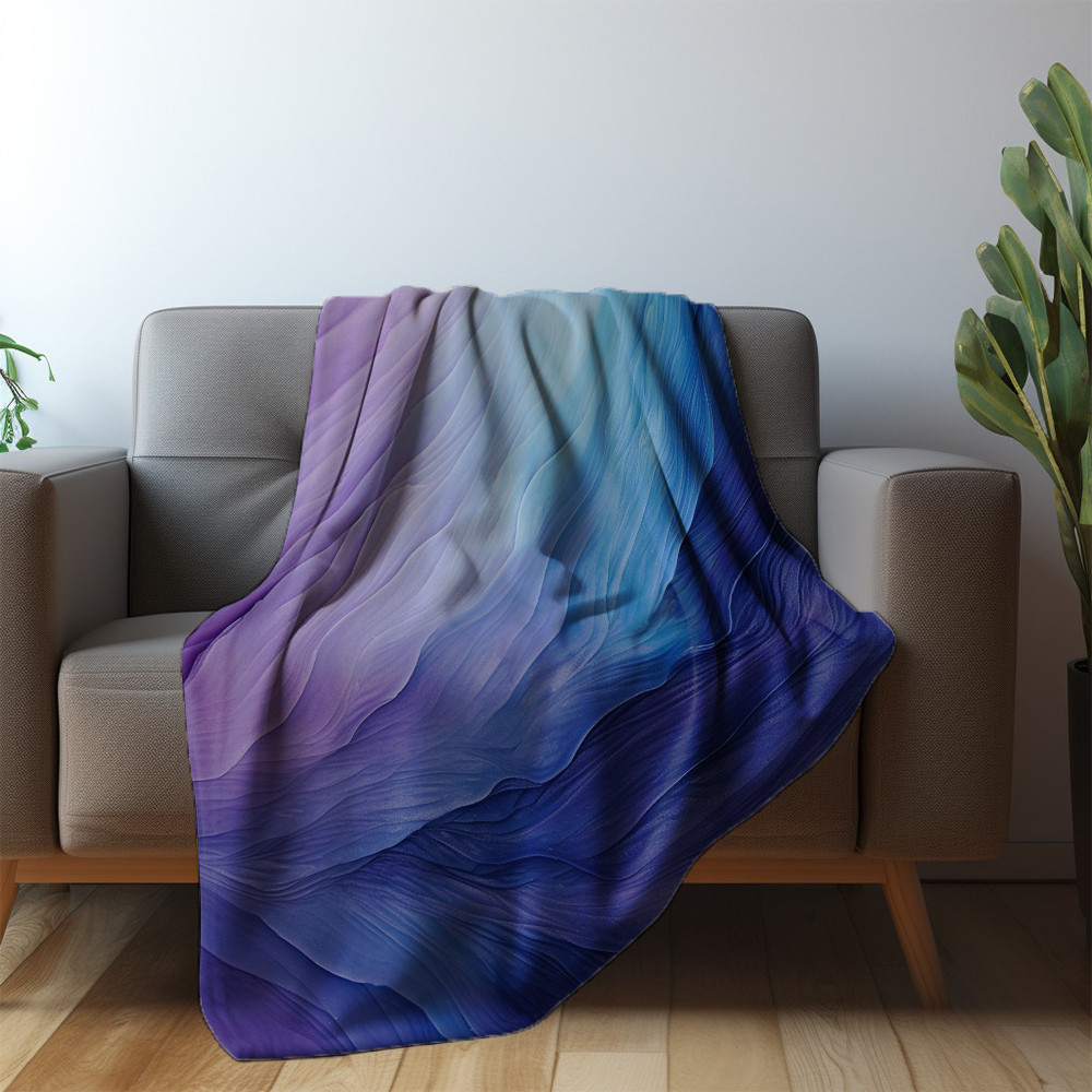 Abstract Purple Texture Printed Printed Sherpa Fleece Blanket