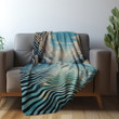 Expressive Line Landscape Optical Illusion Design Printed Sherpa Fleece Blanket
