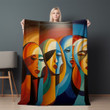African Women Unity Human Design Printed Sherpa Fleece Blanket