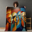 African Women Unity Human Design Printed Sherpa Fleece Blanket
