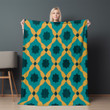 Green Yellow Moroccan Trellis Seamless Pattern Design Printed Sherpa Fleece Blanket
