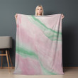 Green And Light Pink Marble Texture Design Printed Sherpa Fleece Blanket