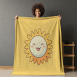 Funny Minimalist Sun Illustration Printed Printed Sherpa Fleece Blanket