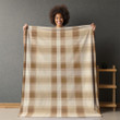Earthy Brown Plaid Seamless Pattern Design Printed Sherpa Fleece Blanket