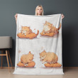 Cute Cat Poses Printed Printed Sherpa Fleece Blanket