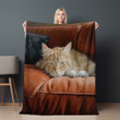 I Am Catting Animal Funny Design Printed Sherpa Fleece Blanket