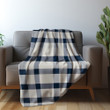 Classic Navy And White Plaid Seamless Pattern Design Printed Sherpa Fleece Blanket