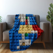Cool Tones Lego Block Seamless Pattern Design Printed Sherpa Fleece Blanket