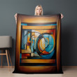 Circle World Artwork Geometric Abstract Design Printed Sherpa Fleece Blanket