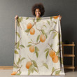 Charm Of Apricots Fruit Pattern Design Printed Sherpa Fleece Blanket