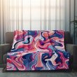 Blue Pink Psychedelic Fluid Texture Design Printed Sherpa Fleece Blanket