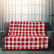 Red And White Checkered Pattern Printed Printed Sherpa Fleece Blanket