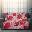 Strawberry Swirling Strokes Fruit Pattern Design Printed Sherpa Fleece Blanket