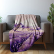 Serene Lavender Field Floral Design Printed Sherpa Fleece Blanket
