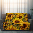 Sunflowers Pattern Floral Design Printed Sherpa Fleece Blanket