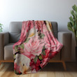 Pattern Of Vibrant Roses Floral Design Printed Sherpa Fleece Blanket