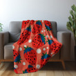 Strawberry On Red Fruit Pattern Design Printed Sherpa Fleece Blanket