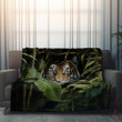 Stealthy Jungle Tiger Animal Design Printed Sherpa Fleece Blanket