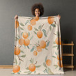 Whimsical Apricots Pattern Fruit Pattern Design Printed Sherpa Fleece Blanket