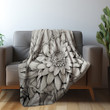 Mandala And Botanical Flowers Floral Design Printed Sherpa Fleece Blanket