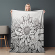 Mandala And Botanical Flowers Floral Design Printed Sherpa Fleece Blanket
