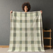 Olive And Green Plaid Seamless Pattern Design Printed Sherpa Fleece Blanket