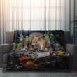 Squirrel And Cables Animal Nature Protect Design Printed Sherpa Fleece Blanket