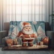 Santa Claus Is Bringing Huge Gift Bag Printed Printed Sherpa Fleece Blanket