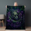 Purple Mysterious Snake Animal Design Printed Sherpa Fleece Blanket