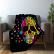 Pop Art Skull Artwork Design Printed Sherpa Fleece Blanket