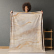 Neutral Colors Marble Texture Design Printed Sherpa Fleece Blanket