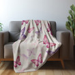 Pastel Butterfly Harmony Animal Design Printed Sherpa Fleece Blanket