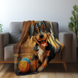 Lovely Dog Playing With Balls Printed Printed Sherpa Fleece Blanket