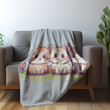 Three Cute Cat Animal Design Printed Sherpa Fleece Blanket For Kids