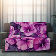 Royal Purple Hibiscus Flowers Watercolor Floral Design Printed Sherpa Fleece Blanket