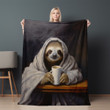 Sloth Wrapped In Blanket Animal Funny Design Printed Sherpa Fleece Blanket
