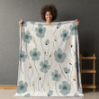 Minimalist Flowers Bloom Floral Design Printed Sherpa Fleece Blanket