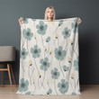 Minimalist Flowers Bloom Floral Design Printed Sherpa Fleece Blanket