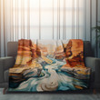 Impressionistic Grand Canyon Landscape Design Printed Sherpa Fleece Blanket