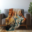 Impressionistic Grand Canyon Landscape Design Printed Sherpa Fleece Blanket