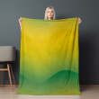Green And Yellow Printed Sherpa Fleece Blanket Gradient Design