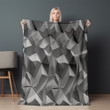 Grayscale Polygons Pattern Printed Sherpa Fleece Blanket Geometric Design