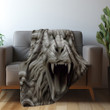 Grand Elder Lion Printed Sherpa Fleece Blanket Animal Design