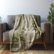 Green Forest Chinoserie Printed Sherpa Fleece Blanket Avignon Floral Design