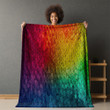 Intricate Gradient Mix Of Multiple Colors Printed Sherpa Fleece Blanket Geometric Design