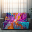 Kaleidoscope Of Hues Marble Printed Sherpa Fleece Blanket Texture Design