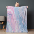 Light Pink And Blue Marble Printed Sherpa Fleece Blanket Texture Design