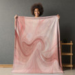 Light Pink Marble Swirl Printed Sherpa Fleece Blanket Texture Design
