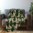 Ivy Leaves Printed Sherpa Fleece Blanket In The Style Of Grid Work