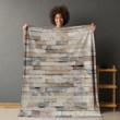 Horizontal Modern Brick Printed Sherpa Fleece Blanket Texture Design